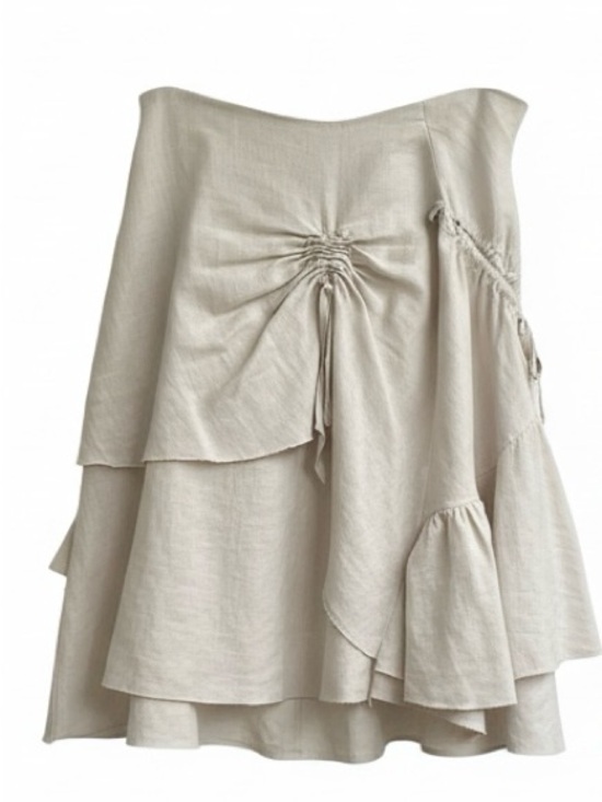 RAFTHI Dresses & Skirts - Organic 100% sandy Linen Skirt